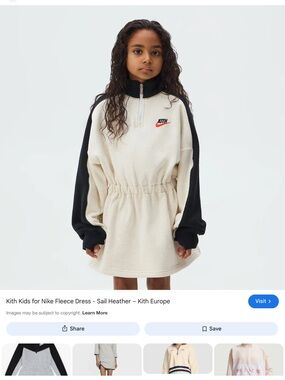 Kith Sail Heather Fleece Dress with Black Sleeves
